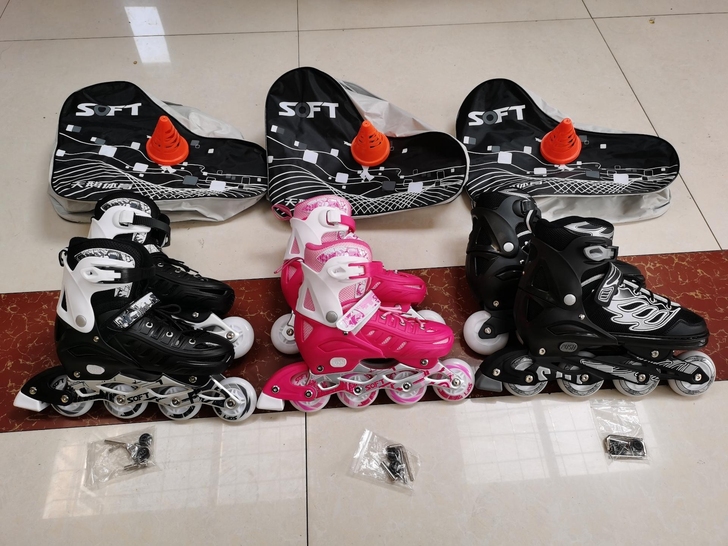 天鹅溜冰鞋成人旱冰鞋滑冰鞋儿童全套装直排轮...