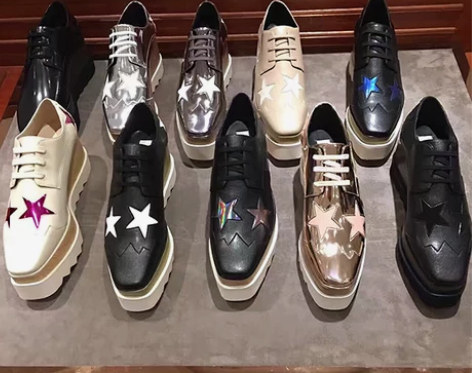 Stella2020明星同款星星松糕鞋方头...