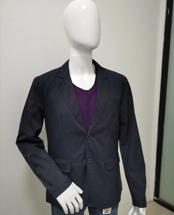 全新以纯休闲西装男士春秋薄款深灰色西服修身...