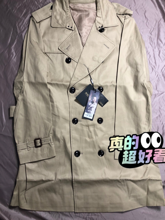 全新纯棉面料100%秋冬新款男士风衣中长款...