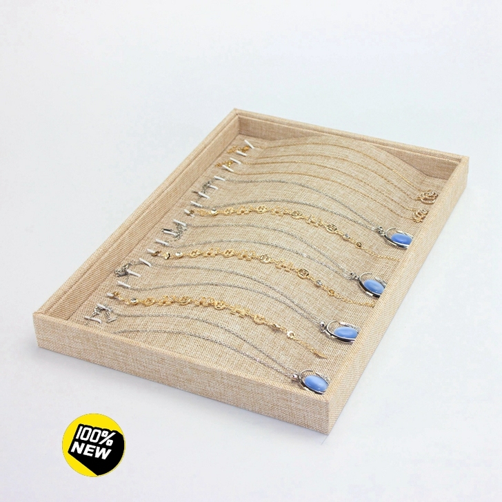 20钩麻布项链盘玉器吊坠展示盘，尺寸35*...