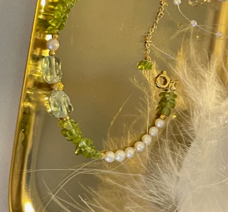 【出】天然石珍珠手链 有萤石 葡萄石 紫水...