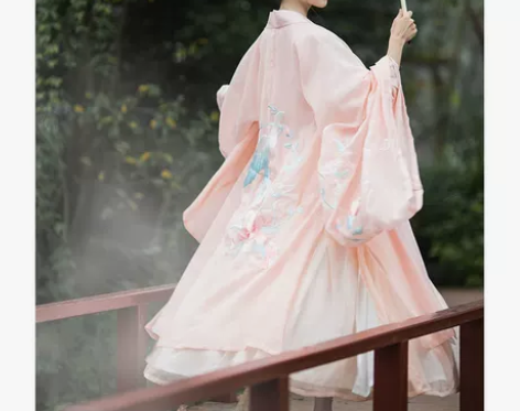 柒邑灵云雀正品原创汉服女对襟齐腰襦裙大袖衫...