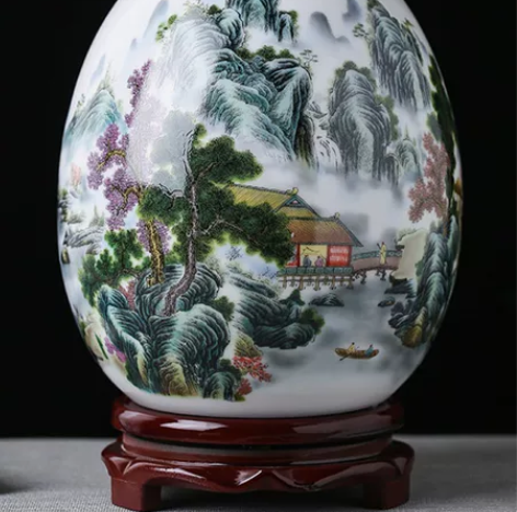 景德镇陶瓷花瓶家居装饰品摆件干花插花新中式...