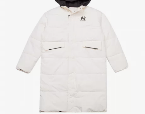 MLB长款羽绒棉棉服 专柜小logo连帽加...