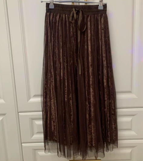 均码丝绒半身裙伞裙a字裙 显瘦中长款半身裙...