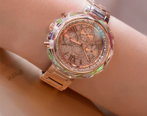 Davena正品 炫彩大水晶六针功能表水晶...