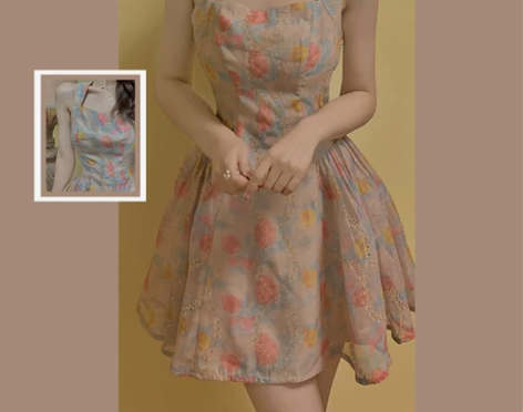 法式初恋甜美连衣裙胖mm显瘦公主风蓬蓬短裙...