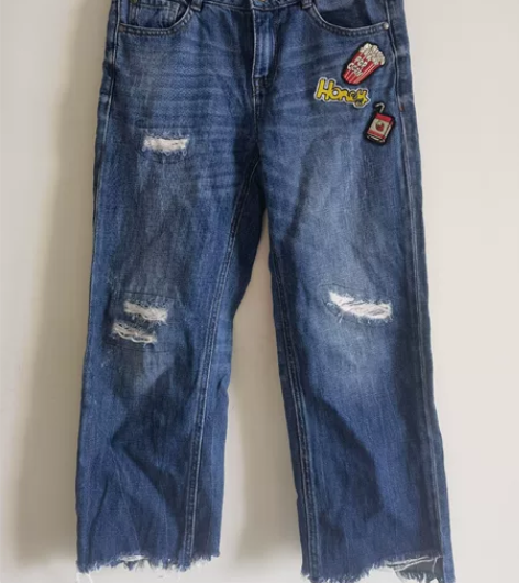 only牛仔裤 破洞 拼接绣花 s码 16...
