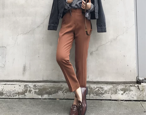 南瓜谷高腰西裤女休闲裤修身秋冬铅笔裤薄款正...