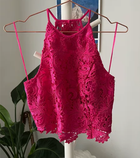 guess蕾丝钩花上衣吊带背心女士欧美休闲...