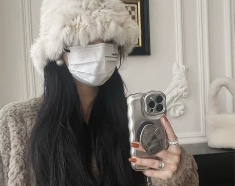 兔毛帽子女秋冬款百搭加厚保暖防寒显脸小毛线...