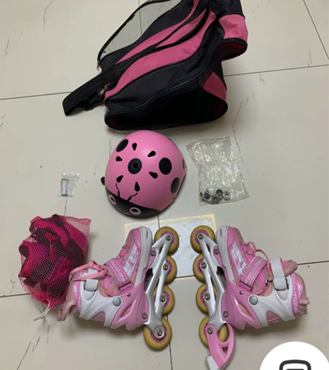 屹琪儿童专业单排旱冰鞋，8成新，使用过几次...