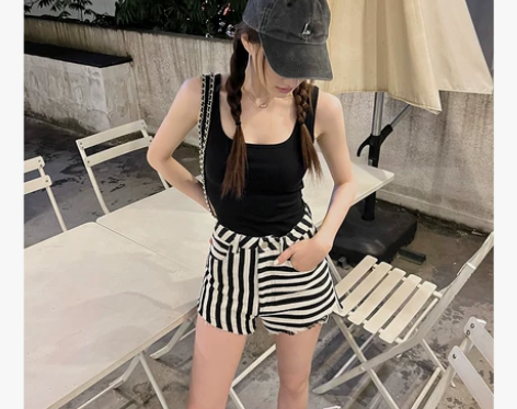 徐璐LUFF LOVE 黑白条纹不规则休...