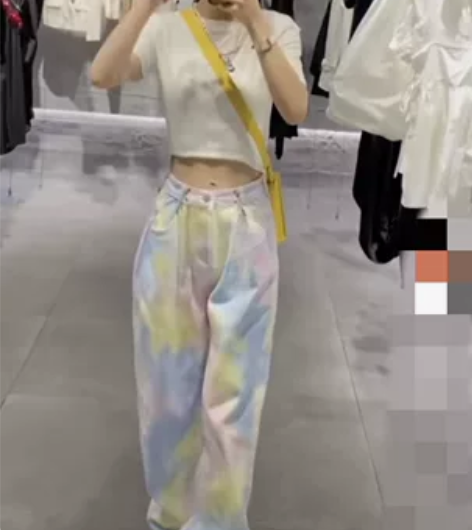 彩虹收扣阔腿裤，大长腿，显腿长！一次都没穿...
