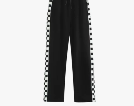 ?FPMZ复古棋盘格印花串标长裤女国潮牌休...