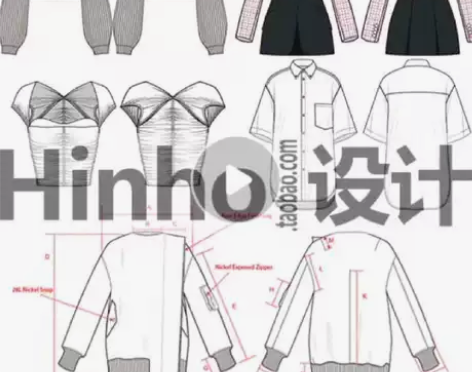 AI服装款式图代画PS效果图CDR童男女装...