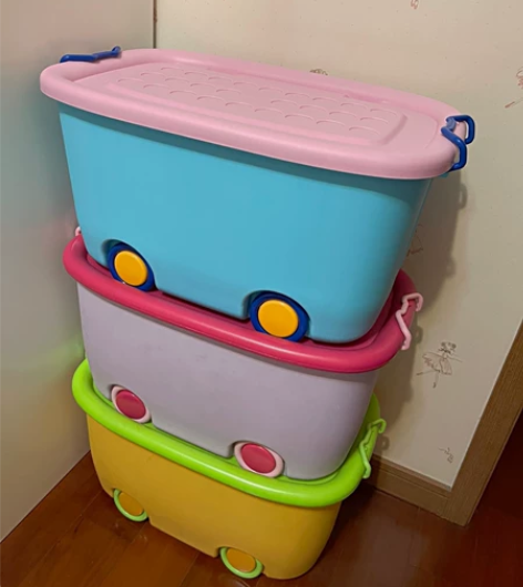 29.9包邮)正品全新儿童玩具收纳箱子有滑...