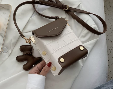 时尚撞色小方包女士包包2020新款潮网红手...