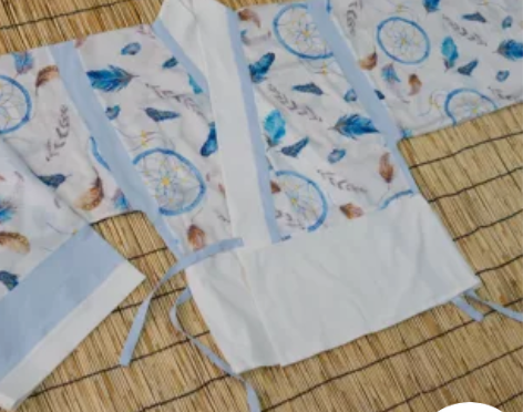 ?本草阁汉服 晋制 境（蓝拼） 魏晋 印花...