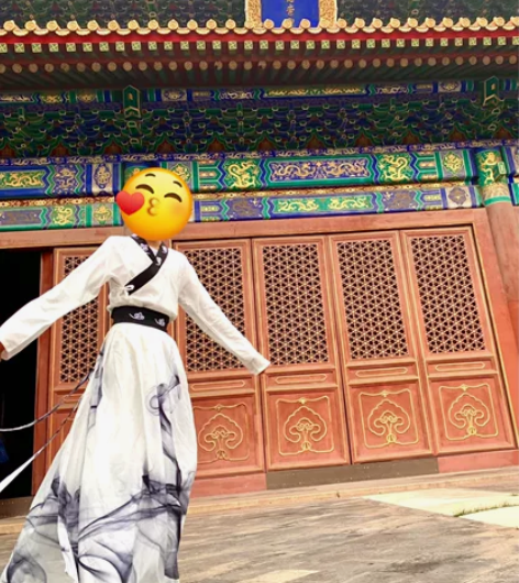 水墨交领齐腰汉服学生日常情侣套装男女印花大...