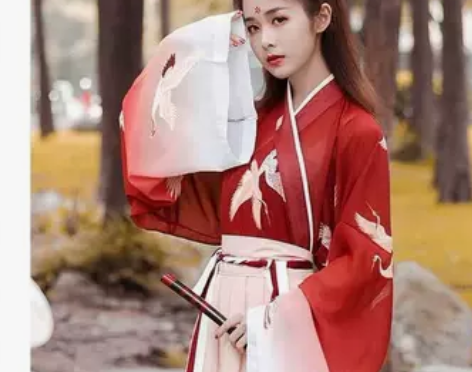 汉服女交领齐腰襦裙学生渐变仙气日常古装仙鹤...