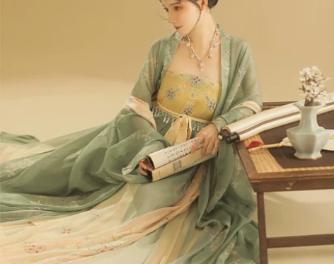 桔屿正品原创汉服女诃子裙【簪花】大袖衫唐制...