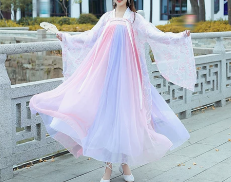 春樱汉服女改良学生齐腰齐胸仙女襦裙大袖衫中...