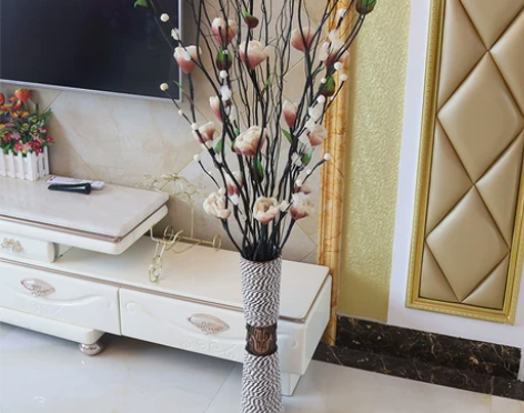 叶脉干花客厅落地假花仿真花干枝插花新房装饰...