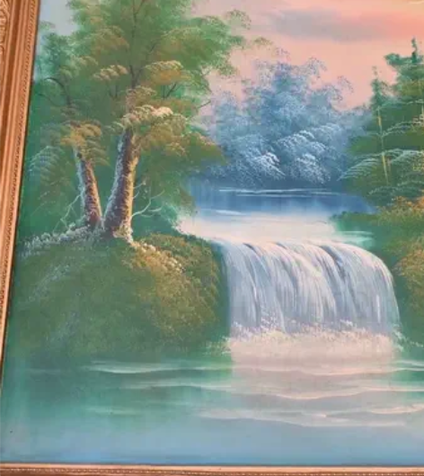 90年代大幅手绘风景油画，全品无瑕疵，客厅...