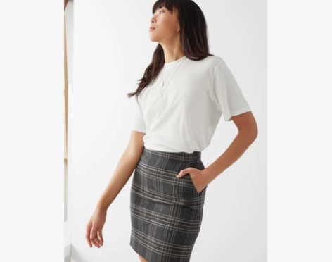 休闲格纹迷你半身裙新款铅笔A字裙女 ＆ O...
