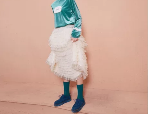 森宿网纱长裙纯色甜美A字蕾丝蛋糕裙 颜色分...