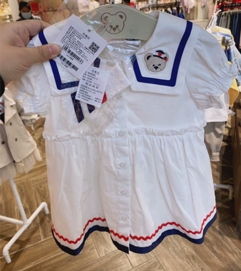 3折现货 pawinpaw 裙子学院风海军...