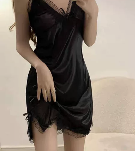 2022新款女性感睡衣裙子秋季冰丝吊带睡裙...