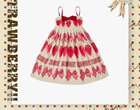 榛果可可 草莓 2019 高腰吊带裙 感兴...