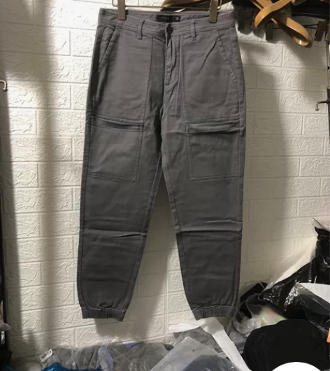 品牌男士束脚灰卡其9分休闲裤特价28.8元...