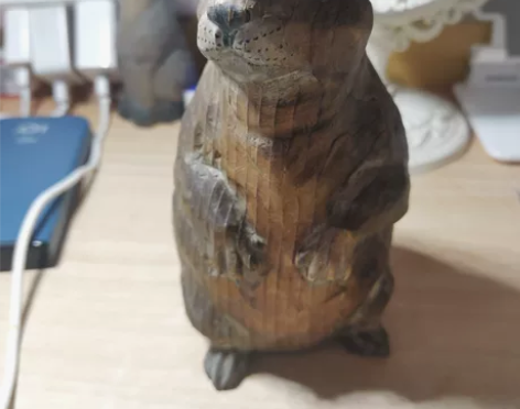 木雕松木土拔鼠，老师傅纯手工雕刻，孤品样品...