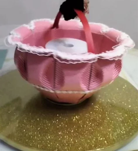 全新纯手工扑克牌制作，粉色花篮工艺品 ，支...