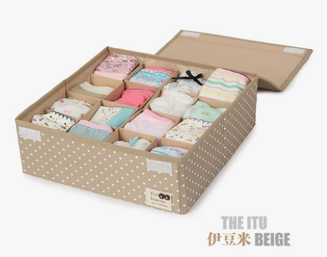 天纵16格内衣内裤收纳盒布艺衣柜收纳盒袜子...