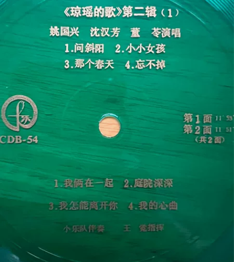 老唱片琼瑶的歌（第二集）1，九八品相很新有...