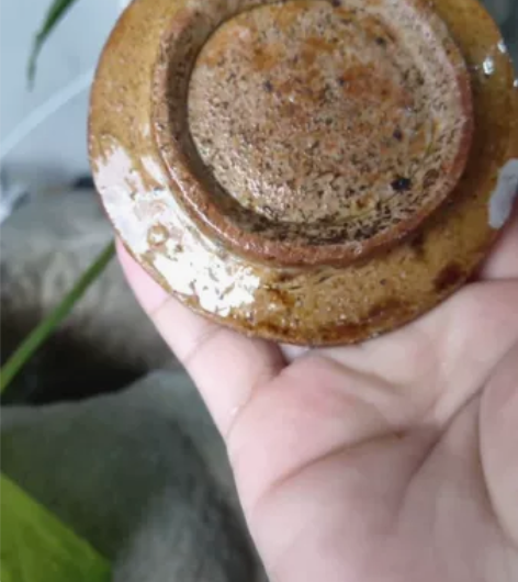 清代酱釉寿字果印，可做茶托，茶馆，书房，客...