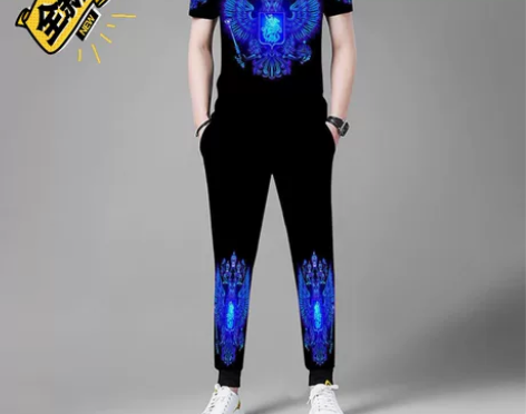 夏季男装2021新款潮流休闲运动套装男士短...