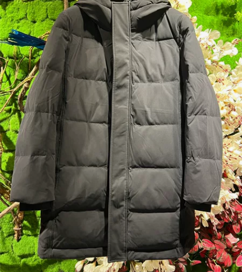 冬季新款鸭绒服中年上午休闲中长款连帽羽绒服...