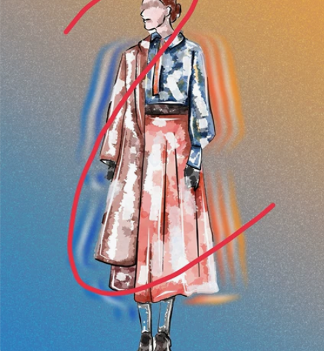 接服装效果图，款式图 私