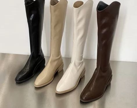 白色长筒靴女2022秋冬新款小个子长靴瘦瘦...