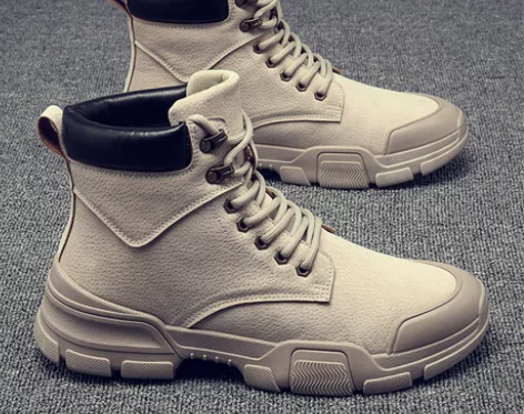 秋冬季男鞋子高帮马丁靴男士中帮工装靴雪地男...