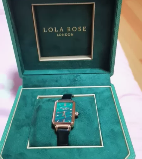 Lola Rose小绿表方形石英手表女钢带...