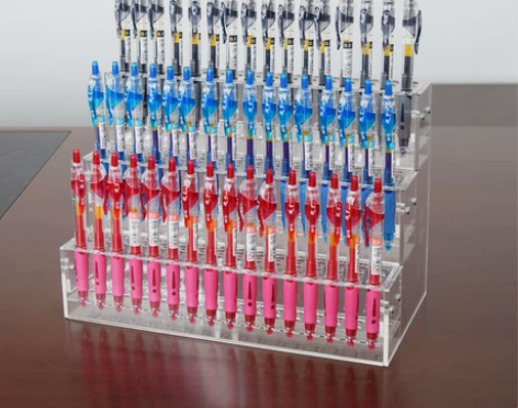 笔架架子笔架文具店展示架多层阶梯亚克力插孔...