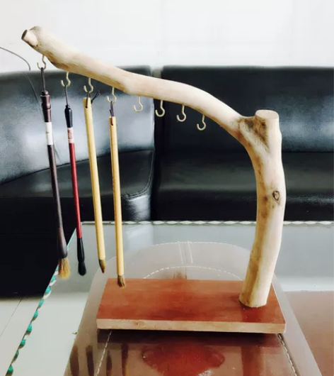 全新香樟木笔架，榫卯工艺，纯手工原木制作毛...
