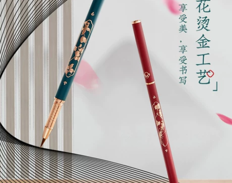 国风原创六品堂钢笔式毛笔高档套装纯狼毫小楷...